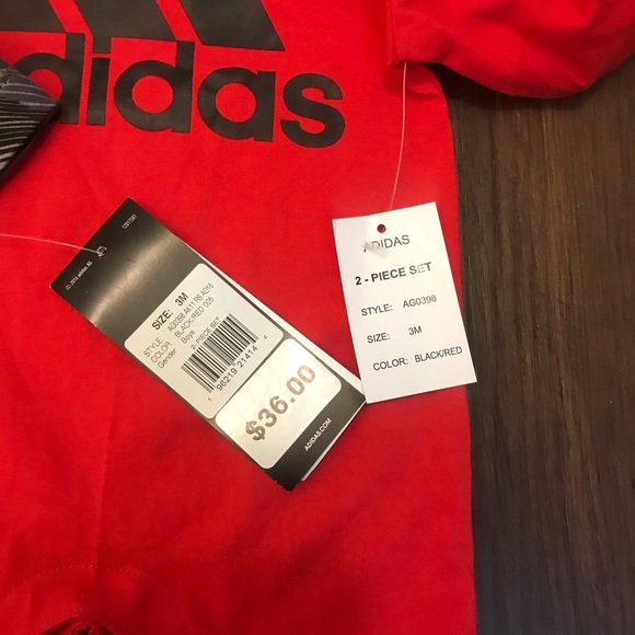 TWO ADIDAS BABY LONG SLEEVE 2 PIECE SET COVERALLS SIZE 3 MONTHS - Picture 5 of 5